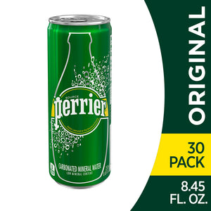 Perrier Carbonated Mineral Water, 8.45 fl oz. Slim Cans (30 Count)