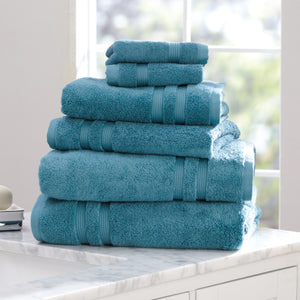Mainstays Performance Solid 6-Piece Bath Towel Set – Coolwater